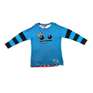 SO SO HAPPY x Iron Fist Sweater Womens Small Blue Oversized Ozzie Rare Y2K‎